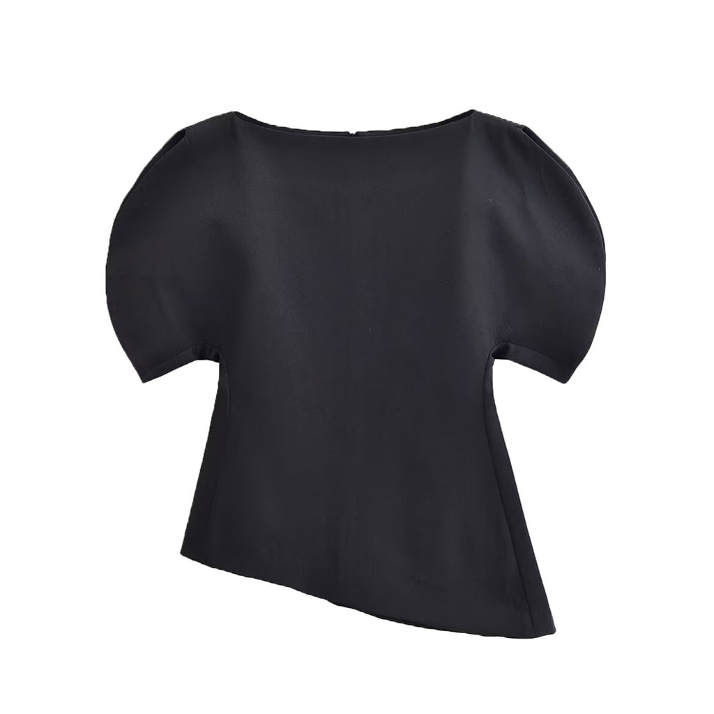 Emilie Bubble Sleeve Short Sleeve Loose Fit Women's Top