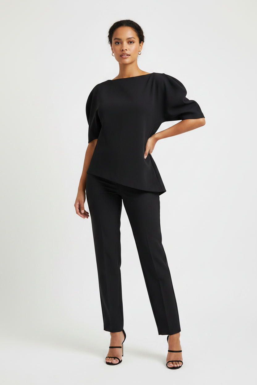 Emilie Bubble Sleeve Short Sleeve Loose Fit Women's Top