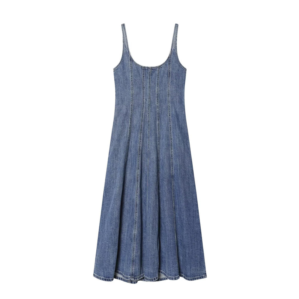 Rita Retro style dress with front buckle and suspender straps