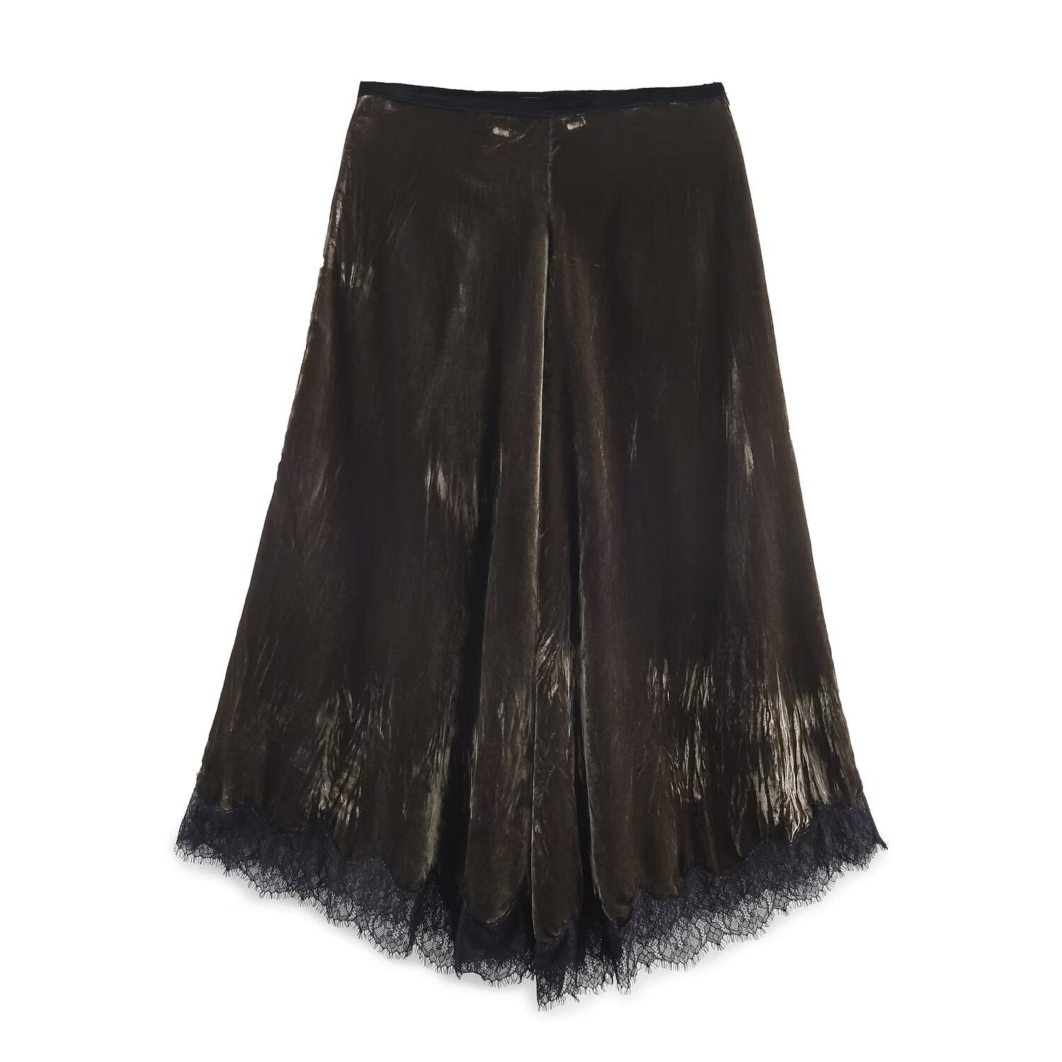 Velvet lace half skirt women's clothing