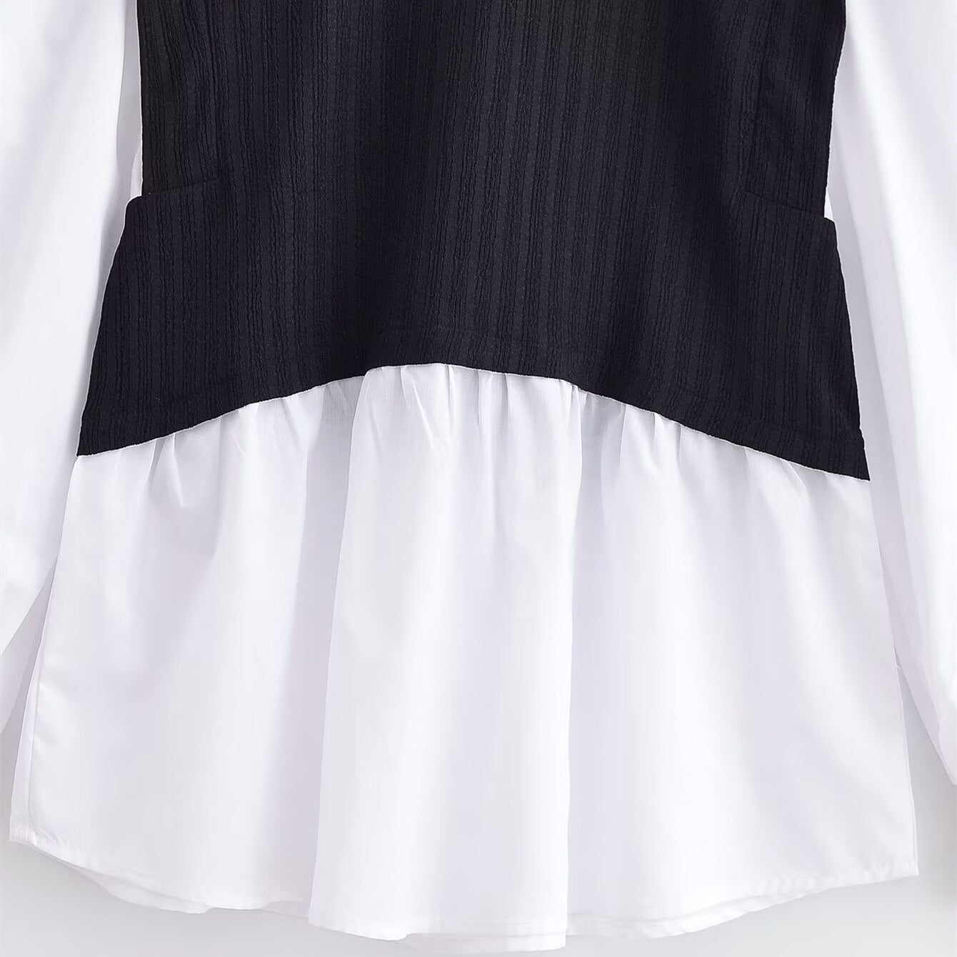 The Monochrome Bishop-Sleeve Vest Top