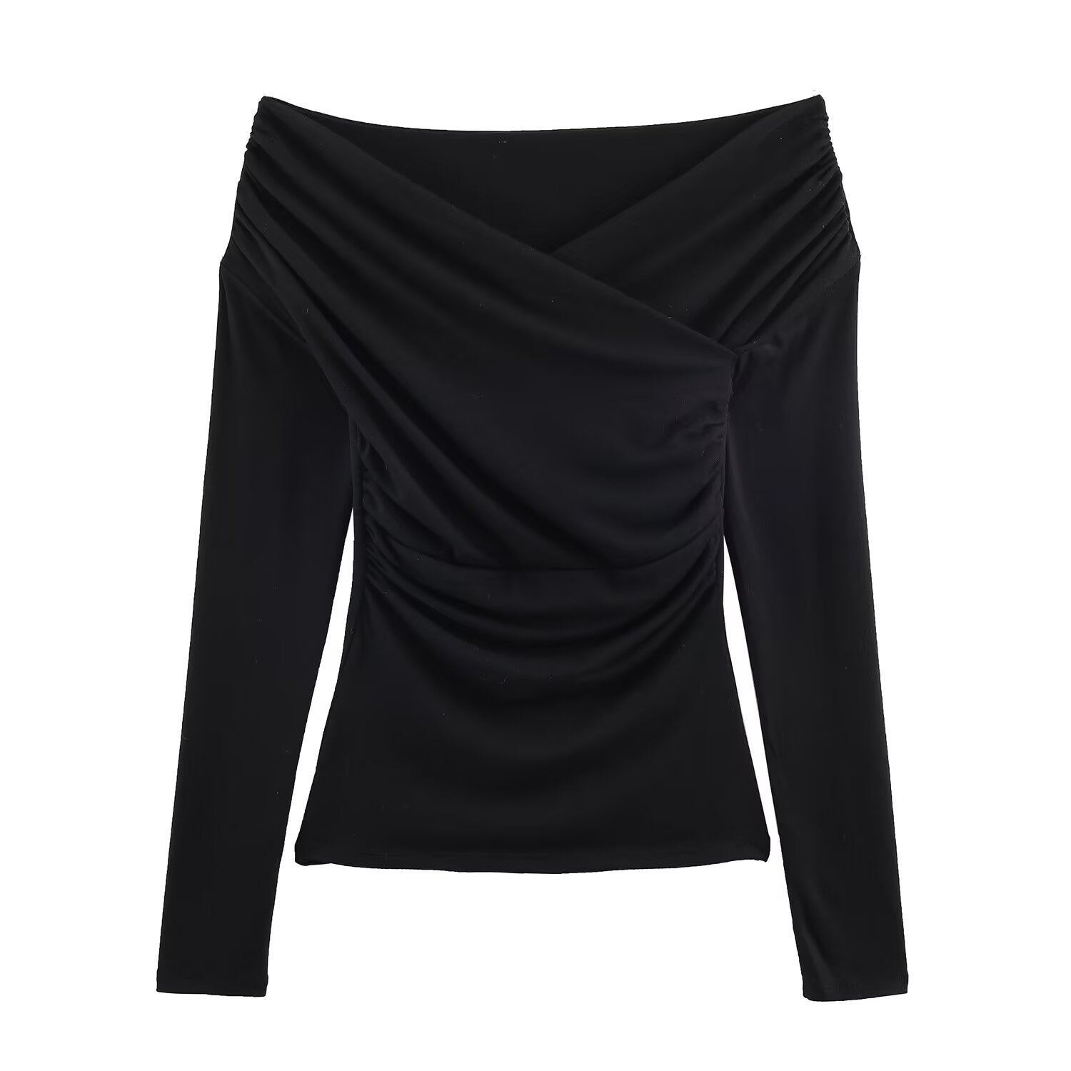 Double pleated collar pleated top for women's clothing