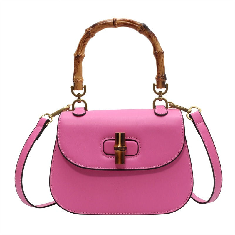 Mary Handheld bamboo shoulder retro saddle bag