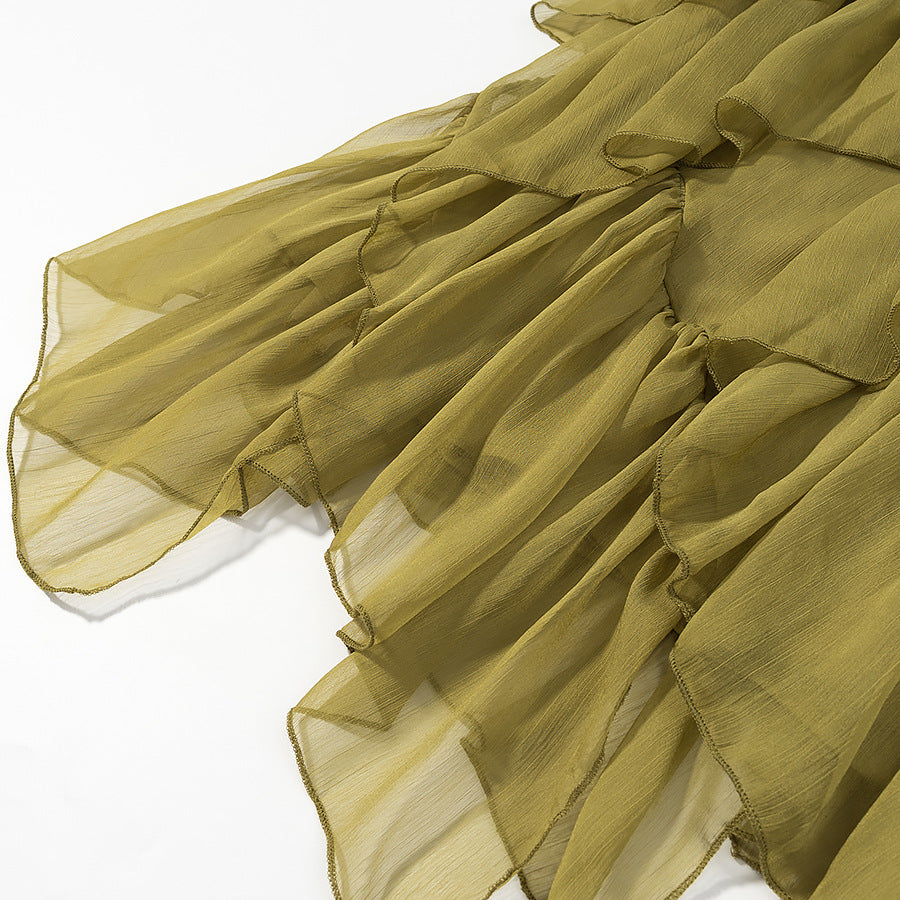 Isahora Ruffled chiffon pleated skirt
