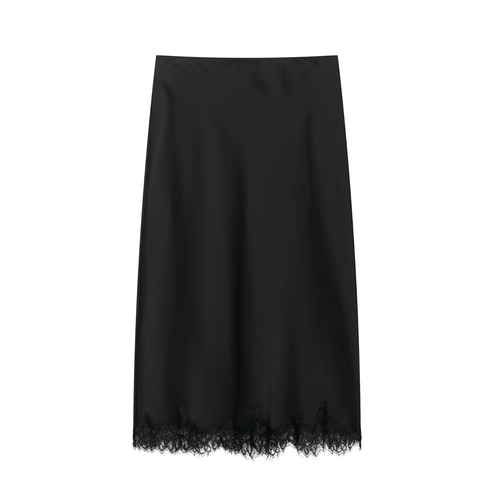 Neck collar lace top+skirt set