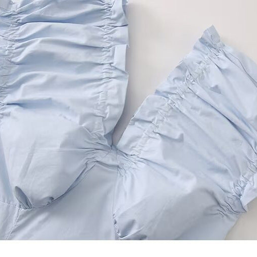 French Hepburn style design pleated pocket dress