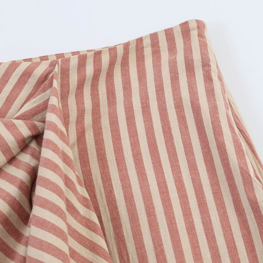 Katherina striped pleated skirt