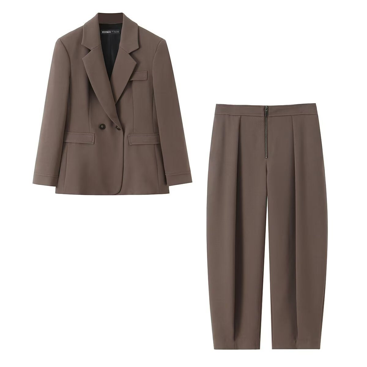 Double breasted suit jacket+leg cinching pants