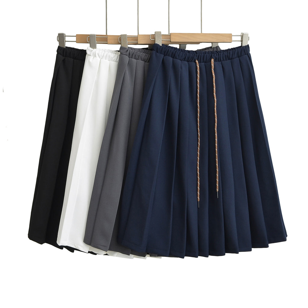 Brooklyn" Drawstring Pleated Tennis Skirt