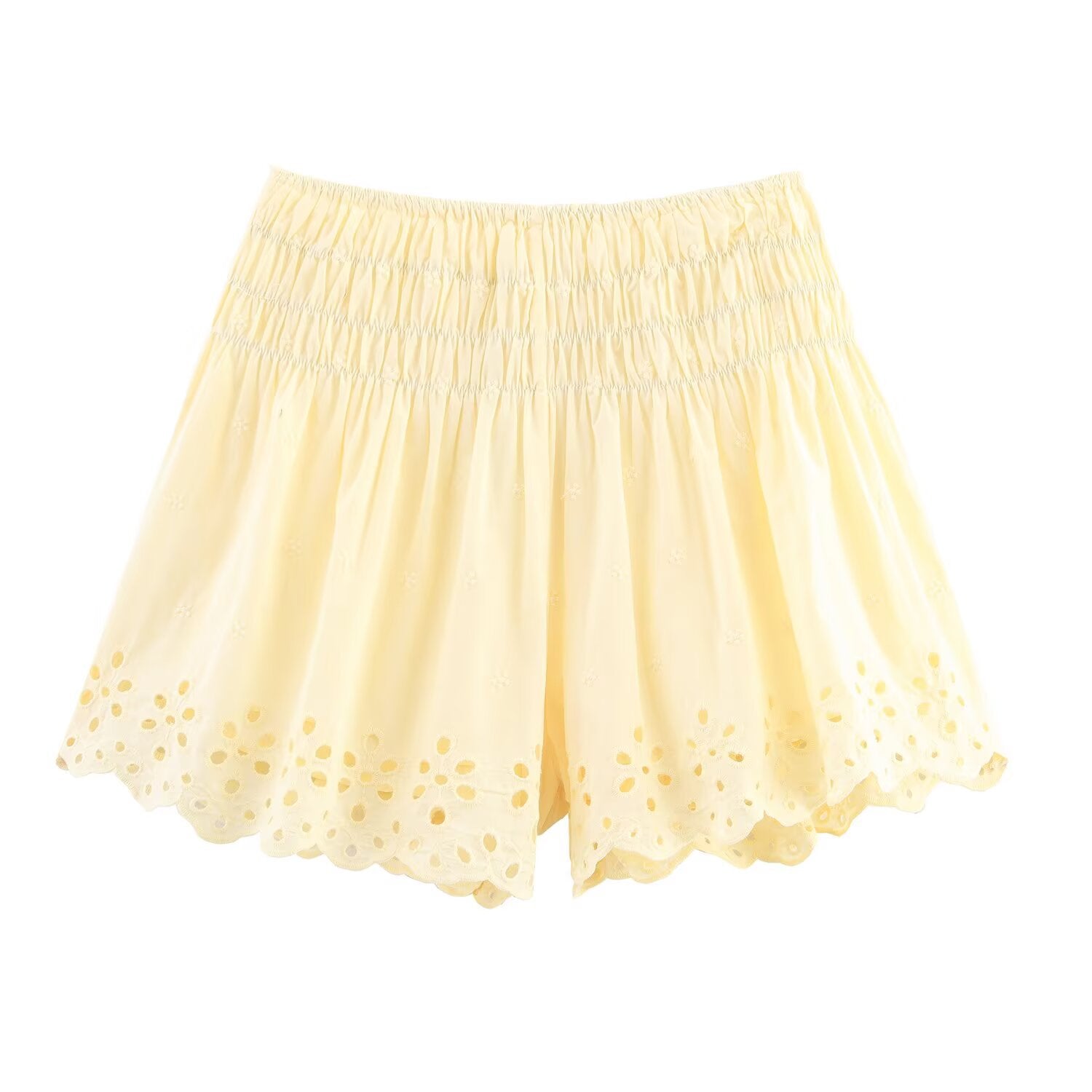 Salma Embroidered Poplin Top+Embroidered Shorts Set