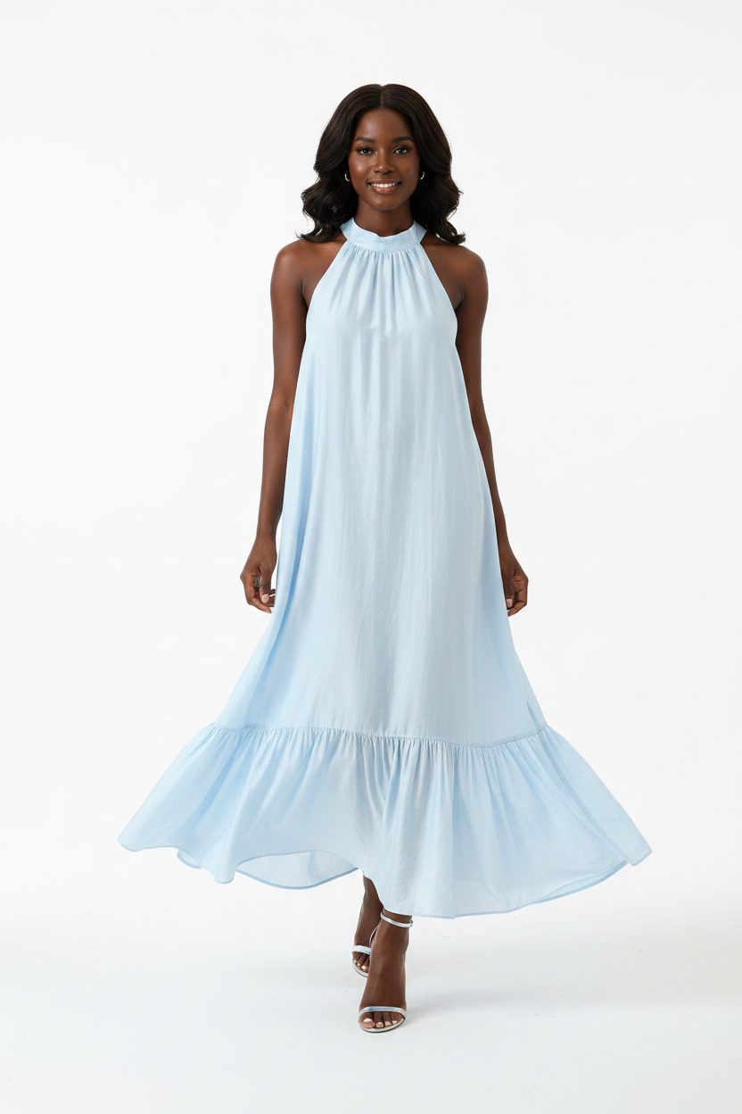 Coastal Elegance Ruffle Dress