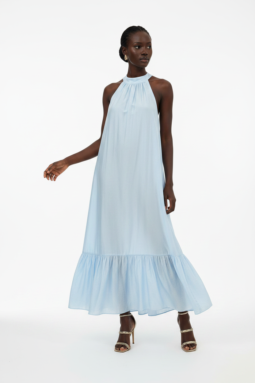 Coastal Elegance Ruffle Dress