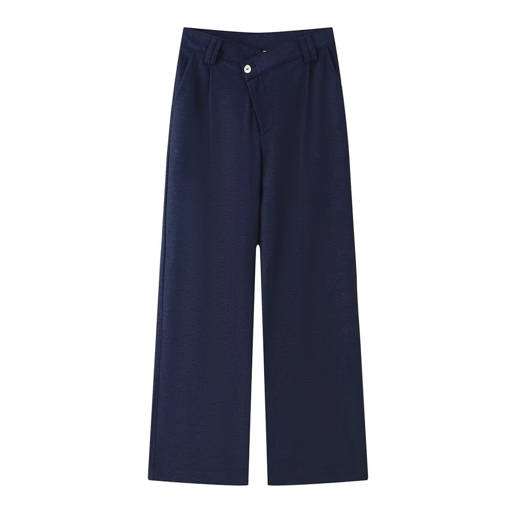 Double breasted vest+straight leg pants set