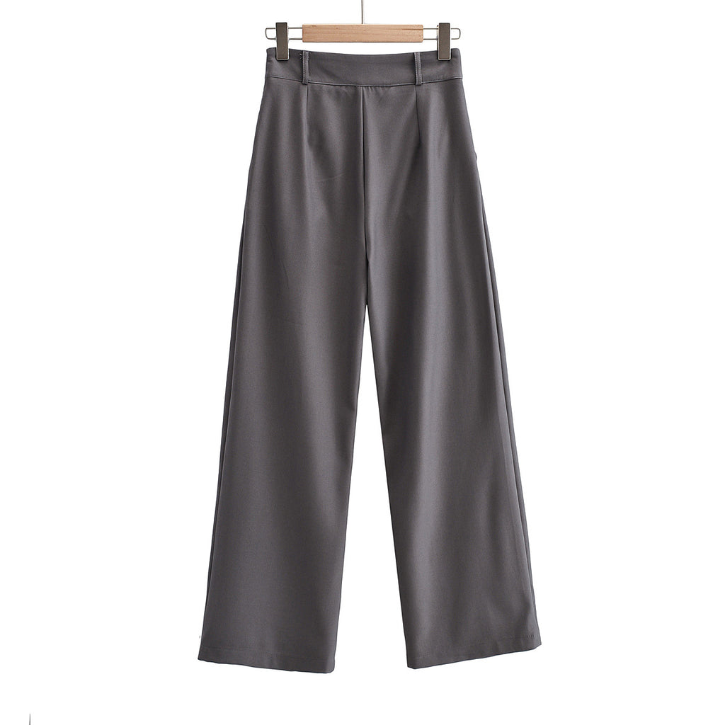Ariel Loose pleated straight leg hanging wide leg casual pants