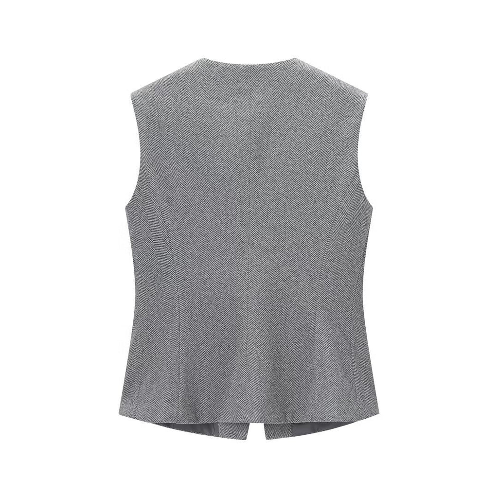 Herringbone A-line vest+flared leggings
