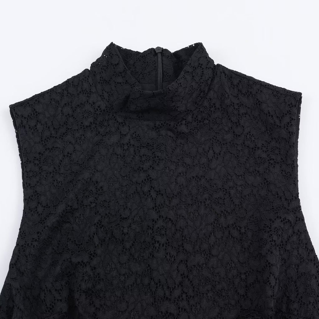 Janet Splicing lace short dress