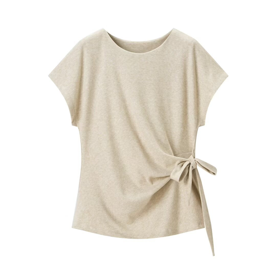 New women's clothing with Western style knot decoration soft top soft flute skirt