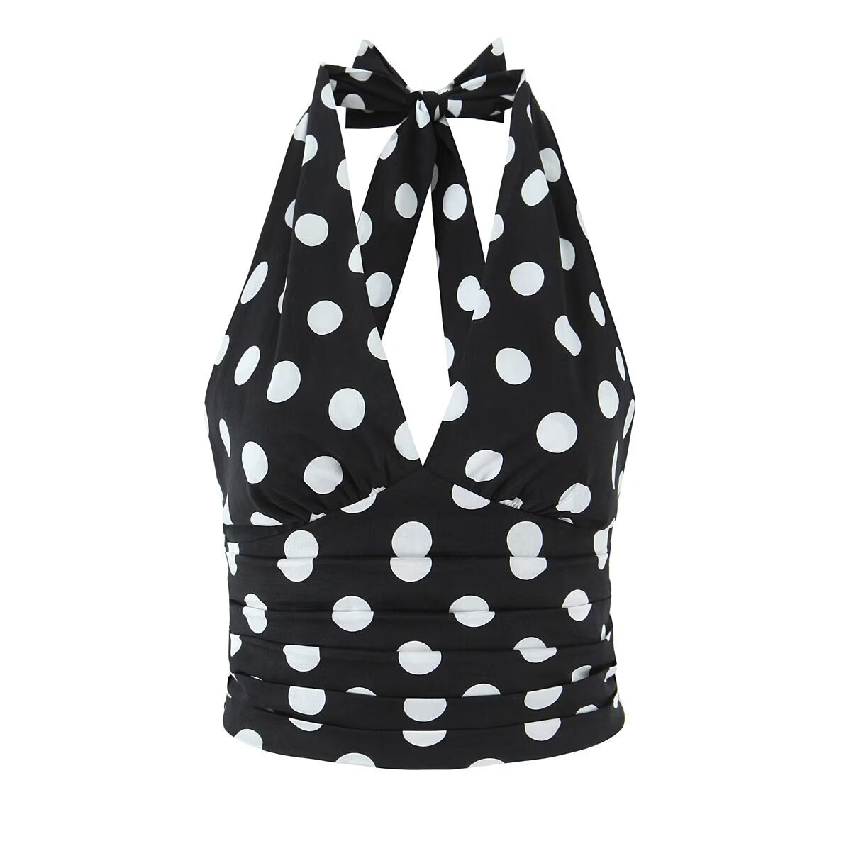 Lisa Polka Dot Crop Top and Mid-Length Skirt