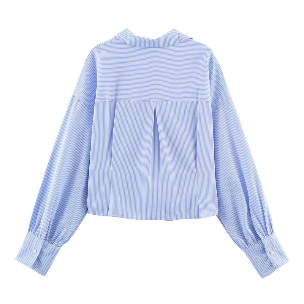 Alexa commuting waist cinching striped shirt