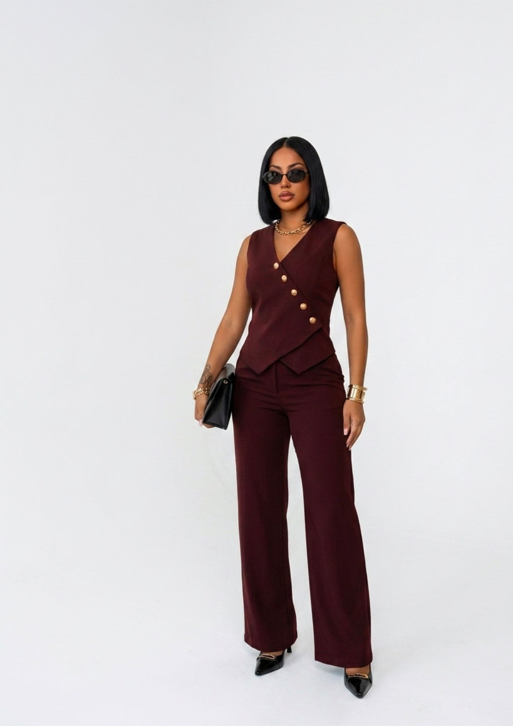 The Parisian Chic Slit-Vest Duo