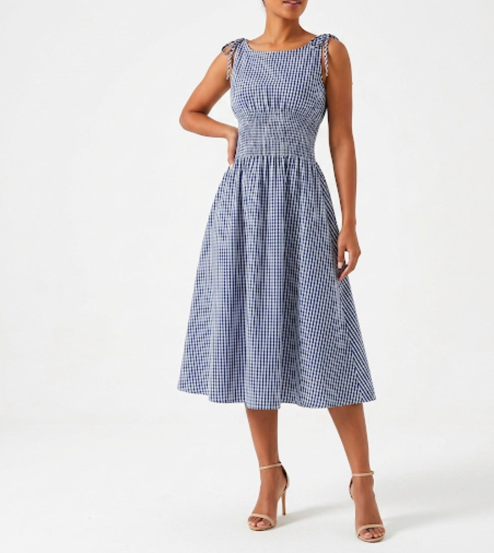 The Gingham Smock Bodice A-Line Sundress.