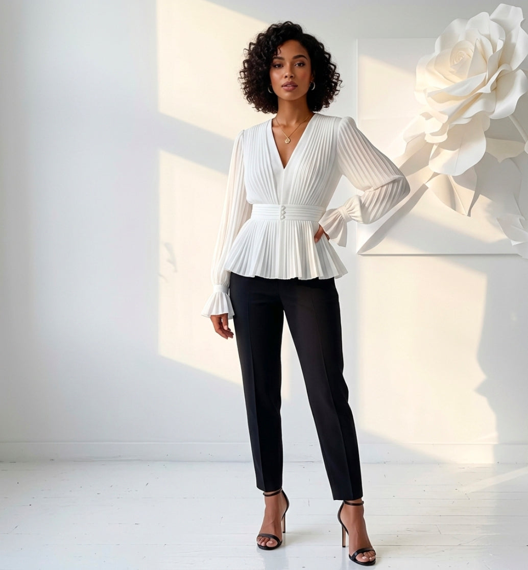 Angela V-Neck Long Sleeve