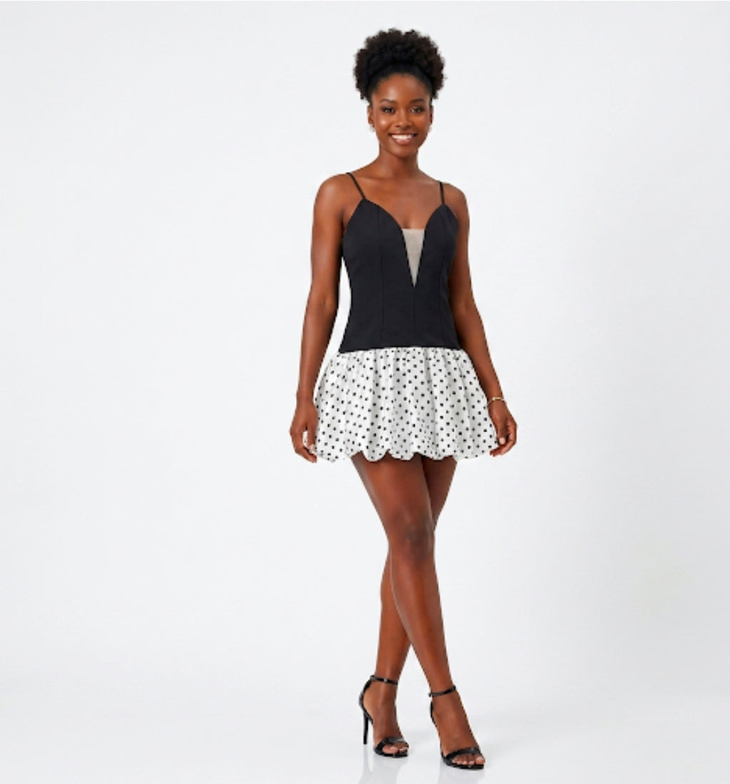 Amelia Classic Polka Dot Patchwork Dress